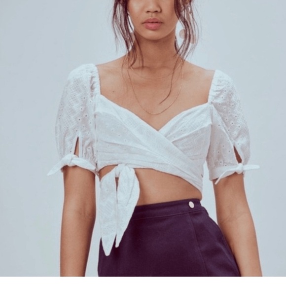 For Love And Lemons Tops - For love and lemons Charlotte eyelet wrap top